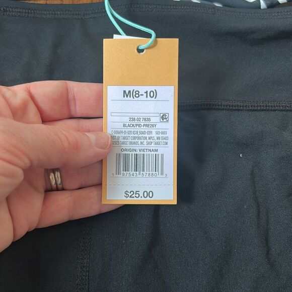 Kona Sol Black and White Striped Bikini Set Size Medium New with Tags - Picture 3 of 6